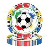 Artigos de Decoração de Mesa para Festa de Aniversário Infantil Temática de Futebol Transfronteiriça: Pratos de Papel, Guardanapos, Toalhas de Mesa, Montagem da Cena da Festa