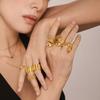 Anillo de estilo ins frío soñador diseño de personalidad acero inoxidable electrochapado PVD oro real de 18 quilates anillo de tendencia de moda