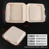 Yijia Yib003 Caja de Almuerzo Desechable Biodegradable Ecológica de Pulpa Caja de Empaque para Llevar Caja de Almuerzo Desechable Cuadrada