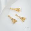 Colgante Torre Eiffel Frances Oro de 14K Relleno Conservador del Color Circonita Micro-Pavimentada Colgante Estéreo para Pulsera Collar Joyería DIY