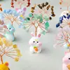 Grava de Cristal Natural Árbol de Cristal de los Doce Signos del Zodíaco Adornos Árbol de la Fortuna Amatista Rosa Adornos Pequeños Auspiciosos Creativos