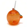 Garrafas Plásticas Redondas Mais Vendidas para Comércio Exterior, Moldadas Como Melancia, Laranja, Bola de Futebol e Bola de Baseball, Copos de Suco Adequados para Uso em Eventos Esportivos