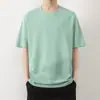 Camiseta de manga corta con cuello redondo para hombre, nueva de verano, color liso, estampada, de alta calidad, casual, holgada, moderna, camiseta top versátil