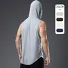 Chaleco Deportivo con Capucha para Hombre Baloncesto Correr Entrenamiento Holgado Secado Rápido Transpirable Chaleco Deportivo Talla Grande Europeo y Americano