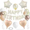 Nuevo Set de Pancarta de Letras con Globos de Feliz Cumpleaños Globos de Papel de Aluminio Suministros de Decoración de Cumpleaños Venta al por Mayor Transfronteriza