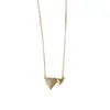 Colar Gargantilha Metal Completo em Diamante Coração Duplo Exquisito Moda Coreana e Japonesa Personalidade Luxo Leve Versátil Alta Qualidade Super Brilhante