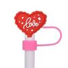 Nuevo comercio electrónico transfronterizo San Valentín Día de San Valentín tapa de pajita a prueba de polvo pajita de plástico blando de PVC manga decorativa para pajita