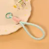 Cordón corto tejido bicolor para tarjetas de identificación, llavero, accesorio universal estilo dopamina, paracord hecho a mano DIY