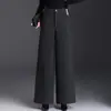 Pantalones de Pierna Ancha Adelgazantes de Moda para Mujer 2026 Otoño/Invierno Nuevos de Cintura Alta que Cubren la Cadera Pantalones Casuales Elegantes Versátiles de Pierna Recta Largos