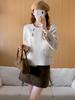 Precioso y Elegante Abrigo de Cachemir Doble Faz para Mujer 2026 Primavera y Otoño Estilo Coreano Abrigo Corto Holgado de Lana para Figuras Pequeñas