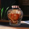 Fábrica de Jingdezhen botella de vino de cerámica persiguiendo el sol dragón en relieve botella 5kg agujero oculto jarra de vino en blanco olla de vino sellada retro