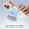 Adecuado para funda de teléfono móvil Iphone18Promax, Succión Magnética Bicolor de Cristal de Hielo Transparente, Funda Protectora Anticaídas con Airbag para Apple 17 16