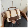 Bolso de mano de nicho estilo coreano para mujer, nuevo bolso retro moderno tipo Cambridge con diseño de color block, bolso de hombro y cruzado de moda