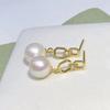 Acessórios de pérolas faça você mesmo S925 prata esterlina placa de luz brincos elegantes feitos à mão suporte vazio joias de prata brincos da moda Suporte de prata