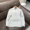 Sudadera casual, simple y versátil, elástica en cuatro direcciones, transpirable, cómoda, con media cremallera 13343