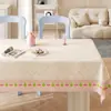 Mantel estilo crema, impermeable y a prueba de aceite, no necesita lavado, nuevo modelo 2025, tapete para mesa de comedor, lujo ligero, sensación de alta gama, mantel para mesa de centro estilo Ins