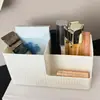 Ins Caja de Almacenamiento de Maquillaje de Escritorio con Compartimentos Organizador de Tocador Caja Estante a Prueba de Polvo Simple de Lujo Ligero