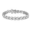 Pulseira de Prata Europeia e Americana, Pulseira Romana Clássica e Fashion para Mulheres, Cravejada com Moissanita Navete, Joia Popular Transfronteiriça