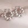 Pendientes Redondos Geométricos Brillantes Personalizados Transfronterizos Europeos y Americanos, Clips para Orejas de Lujo Ligero de Gama Alta, Pendientes de Estilo de Nicho Modernos para Mujer