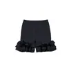 Leggings de Casa de Verão para Meninas Transfronteiriças, Shorts Lisos com Babados, Calças de Dormir de Três Quartos