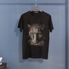 26 Nuevas Letras de Pedrería Cabeza de Leopardo Personalizada Estilo Callejero Genial Camiseta Holgada Unisex de Manga Corta Tallas Grandes Elegante