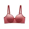Nuevo producto 602 # Sujetador push-up de patrón de letras en color de contraste, cómodo y transpirable, escote en V profundo y bajo, no revelador, para mujeres con espalda hermosa