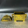 Colección de Cobre Antiguo Patrón de Dragón Antiguo Cuadrado Estufa Cuadrada Recorte Cuadrado Xuande Hogar Interior Quemador de Incienso Adornos Artesanías