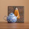 Tetera pequeña de plata 999, tetera individual vintage de porcelana azul y blanca, tetera Kung Fu ligera de lujo, tetera de mano de alta gama