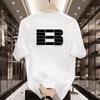 Camiseta de Algodón Puro para Hombre y Mujer, Nueva de Verano, Versátil, Atractiva, Estilo Americano Hong Kong, Manga Corta, Tops Ins, Manga Media, Cuello Redondo