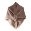 Cachecol triangular de tricô de cashmere, xale e capa para mulheres, macio e amigável à pele, peça de tricô para usar por cima, quente, cor sólida, aquecedor de pescoço e xale