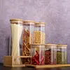 Frascos de Almacenamiento de Vidrio Recto Venta al por Mayor Transfronteriza Botellas de Almacenamiento para Snacks y Frutas Secas Vidrio de Borosilicato Alto Frascos de Almacenamiento Transparentes
