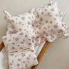 Manta de siesta para bebés y niños de guardería de gasa de cuatro capas de algodón floral verde fresco Hanfeng New Bud