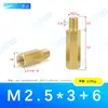 H59 Coluna de Cobre Sextavada de Fio Único M2.5(H4/4.6) Suporte Stud Sextavado de Latão de Cabeça Única Padrão de Guangdong