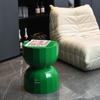 Mesa esquinera creativa de reloj de arena rojo en línea estilo nórdico ins para el hogar apartamento pequeño sala de estar mesa de café pequeña almacenamiento simple mesa auxiliar de sofá
