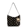 Bolsa Casual Grande Capacidade Feminina Heng Geng Nova Elegante Nicho Bolinhas Bolsa de Ombro para o Dia a Dia Simples Bolsa Tote de Ombro Único