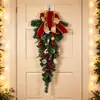 Decoración colgante de puerta de árbol de Navidad invertido para centros comerciales, hoteles y escaparates, plantas verdes artificiales, accesorios de decoración para ambiente de fiesta navideña