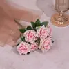 Lujo Ligero Diamante Rosa Flor Artificial Boda Flor Falsa Escena de Fondo Diseño Material de Flores Decorativas Flor de Seda Muebles para el Hogar