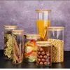 Frascos de Almacenamiento de Vidrio Recto Venta al por Mayor Transfronteriza Botellas de Almacenamiento para Snacks y Frutas Secas Vidrio de Borosilicato Alto Frascos de Almacenamiento Transparentes