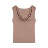 (40 Modal 260g rayón) Camiseta Sexy sin Mangas con Cuello de Solapa Ajustada Estilo Coreano Temperamento Top