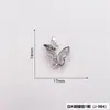 Joia para Unhas com Zircônia em Formato de Laço Prateado Corrente de Diamante Super Brilhante Tridimensional Decoração de Unhas Love Luxo Leve Atacado