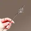 Horquilla para el cabello de rosa con forma de serpiente para mujer, nicho, sentido de alta gama, horquilla para moño en la parte posterior de la cabeza, horquilla moderna, simple, de moda, accesorio para el cabello