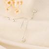 Arete de Hilo con Perlas Redondas para Mujer, Tornillo, Gorra de Tornillo, Clavo para Hélice Auricular, Libre para Dormir, Borla Simple, Pendiente de Oreja Pequeño de Moda para Perforación de Oreja