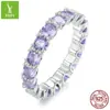 Conjunto de joias de brinco de zircônia roxa requintada charm original de prata brincos de prata s925 elegantes de luxo atacado