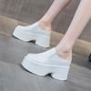 Meias-pantufas sem salto para mulheres 2026 Novo estilo de primavera Simples Casuais Moda Sapatos femininos com sola grossa que aumentam a altura