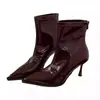 Moda de Tacón Alto 2026 Elegantes de Tacón Fino Socialité Nuevo Estilo Punta Fina Botines Versátiles Europeos y Americanos para Mujer Estilo de Botas Adelgazantes Dr. Martens