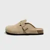 Chinelos Birkenstock retrô de sola grossa para mulheres, novo estilo outono 2026, tamancos Birkenstock fechados na frente que aumentam a altura, tipo slip-on