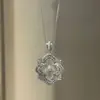 Colar Trevo de Quatro Folhas em Renda Prata S925 Estilo Buchy, Tecnologia Feminina de Recorte Escovado, Corrente Chopard Fashion e Luxuosa