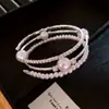 Pulseira Aberta Flor de Zircônia Estilo Luxo Leve, Pulseira Versátil Exquisita Francesa, Joias de Nicho de Alta Qualidade da Moda Atacado