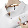 Camisa POLO de Manga Corta con Cuello de Solapa para Hombre de Verano Bordado Holgado Polo Casual Nueva Camiseta de Manga Corta Hombre