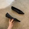 Zapatos cómodos de una sola capa para mujer, zapatos de princesa de otoño, punta fina, boca poco profunda, cuero suave real, tacón bajo, zapatos de abuela, tacones de plataforma planos profesionales adelgazantes